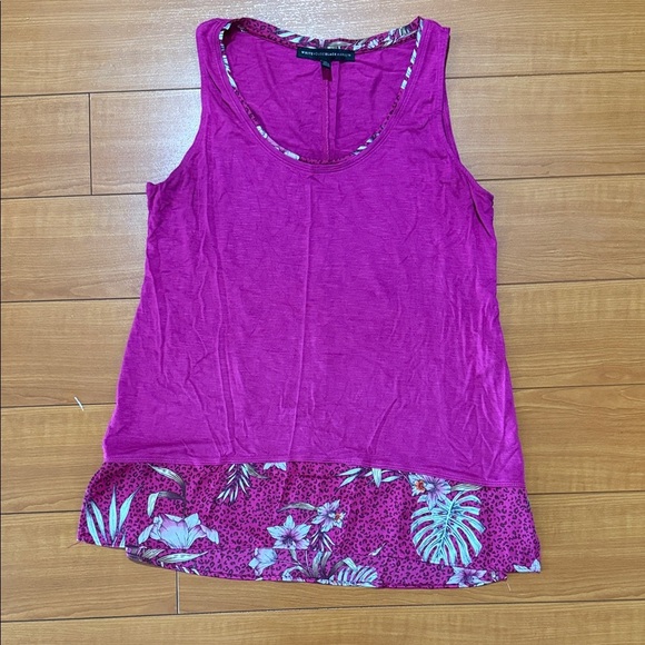 White House Black Market Tops - White House Black Market Fuchsia Floral Tank Top